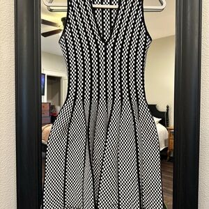 French Kyss Black and White Checkered Knit